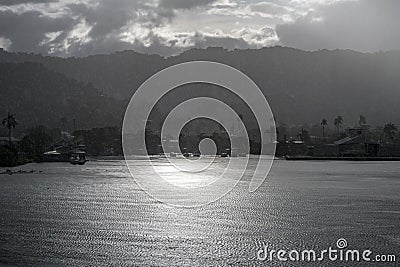 Heavy rain in rainy season Port Antonio, Jamaica Stock Photo