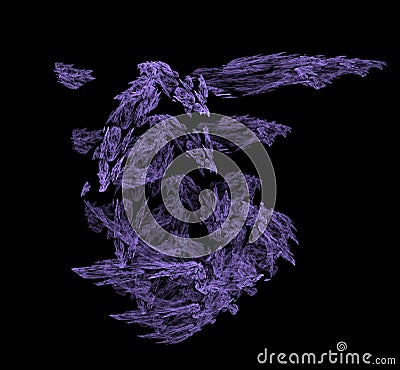 Violet abstract fractal pattern on black background. Fantasy fractal texture. Digital art. 3D rendering. Computer generated image Stock Photo