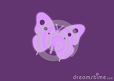 Violet butterflies for design,blur, isolated on purple background Stock Photo