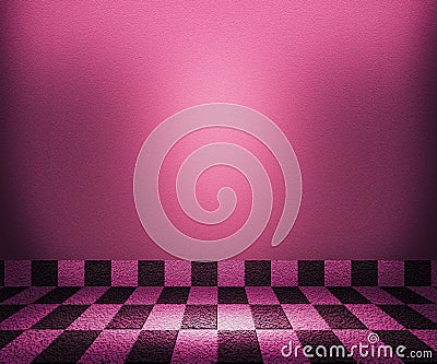 Violet Chessboard Mosaic Room Background Stock Photo