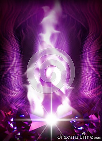 The Violet Flame of Saint Germain - Divine Energy - Transformation Stock Photo