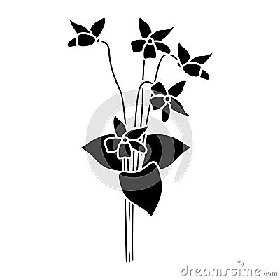 Violet flower nature spring icon pictogram Vector Illustration