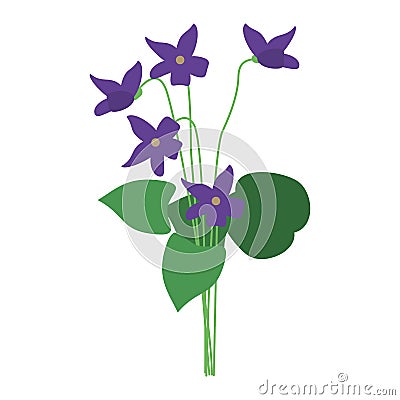 Violet flower nature spring icon Vector Illustration