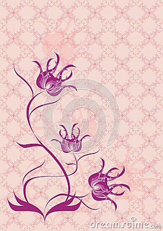 Violet flowers Vector Illustration