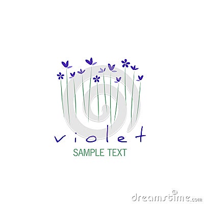 Bouquet of wild violets isolated on white background Stock Photo