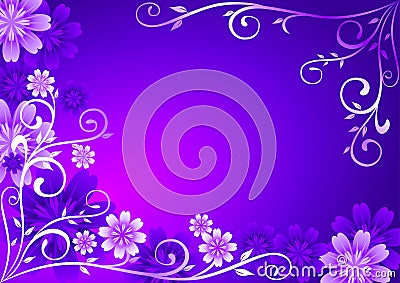 Violet Flowers Ornament Vector Illustration