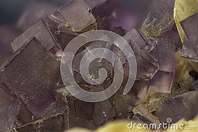 Violet fluorite, macro detail, texture background. semi-precious gemstone Stock Photo