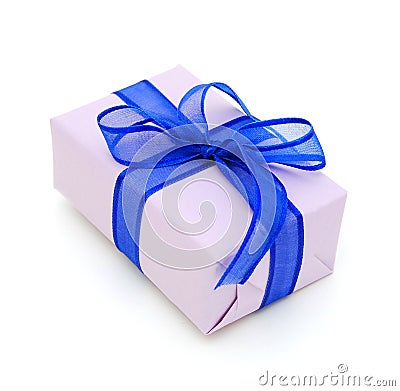 Violet gift box Stock Photo