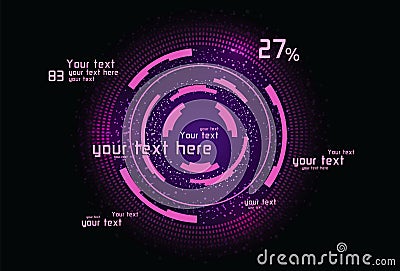 Violet infographics as head-up display Vector Illustration