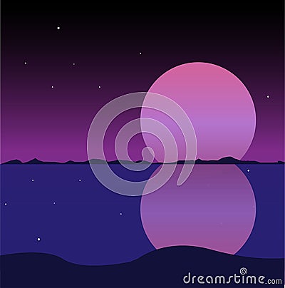 Violet landscape Vector Illustration