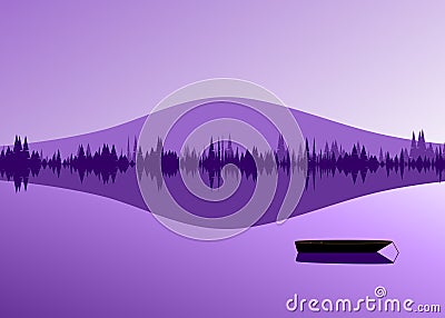 Violet landscape. Stock Photo