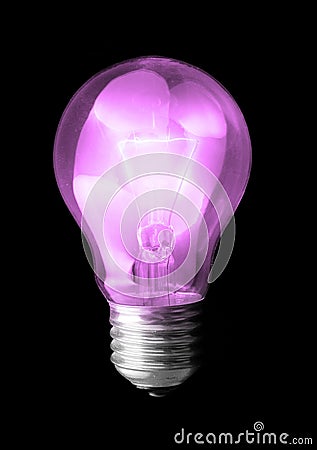 Violet light bulb Stock Photo