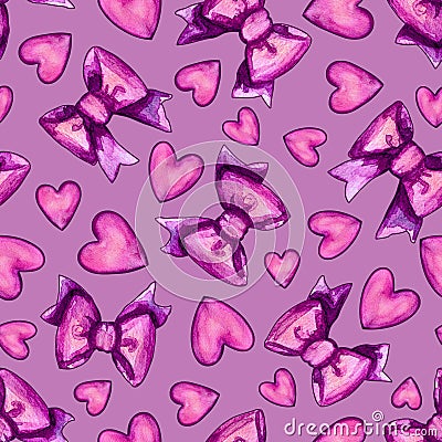 Violet Love ribbons pattern 01 Stock Photo
