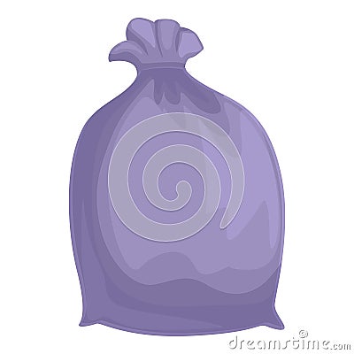 Violet plastic bag icon cartoon vector. Garbage bin Vector Illustration