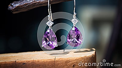 violet purple gem Cartoon Illustration