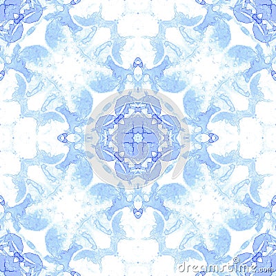 Violet seamless pattern. Amusing delicate soap bubbles. Lace hand drawn textile ornament. Kaleidosco Stock Photo