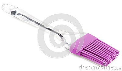 Violet silicone cooking brush isolated on white background. clipping path Stock Photo