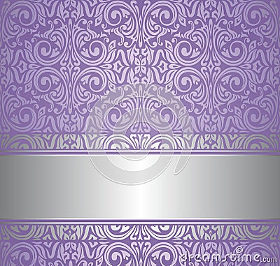 Violet and silver luxury vintage wallpaper Stock Photo