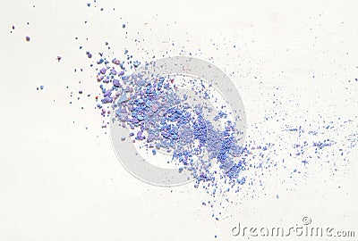 Violet smear texture of cosmetic on white background. Stock Photo