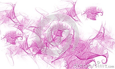 Violet Smoke Abstract on Plain White Background Stock Photo