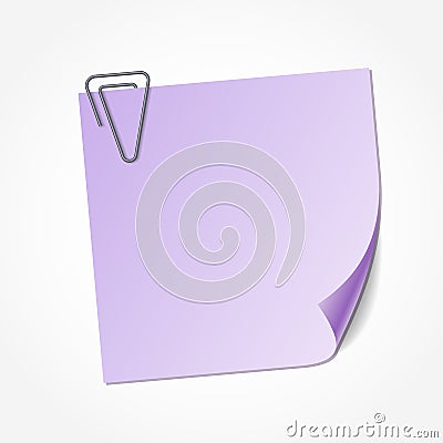 Violet sticky note Vector Illustration