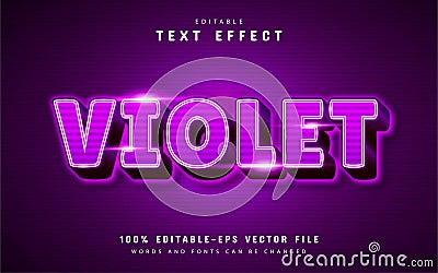 Violet text effect with stripe pattern Vector Illustration