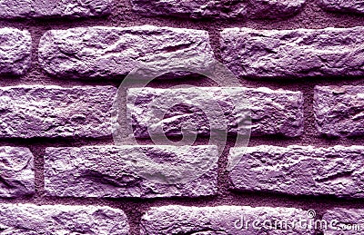 Violet toned brick wall surface. Stock Photo