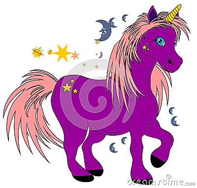 My violet unicorn Stock Photo