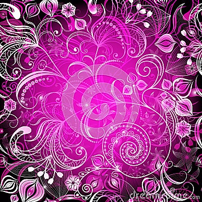 Violet vivid floral frame Stock Photo