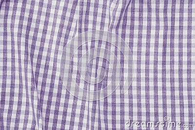 Violet and white checkered fabric background texture Stock Photo