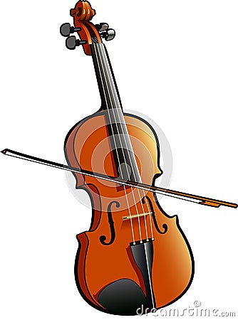 Violin Cartoon Illustration