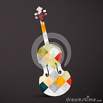 Violin. Abstract Vector Musical Instrument. Vector Illustration