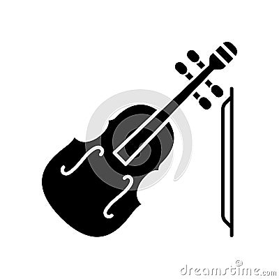 Violin black glyph icon Vector Illustration