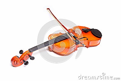 Violin and bow Stock Photo