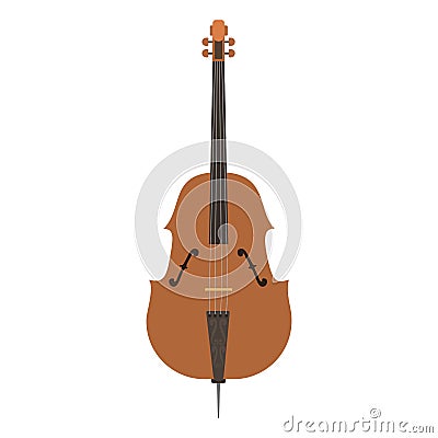 Violin with bow isolated fine performance stringed classical music art instrument and concert musical orchestra string Vector Illustration