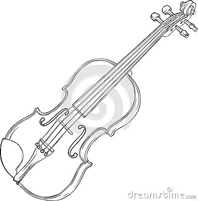 Violin Drawing Vector Illustration