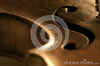 Violin f scroll detail Stock Photo