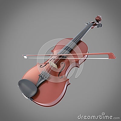 Violin on a grey Stock Photo