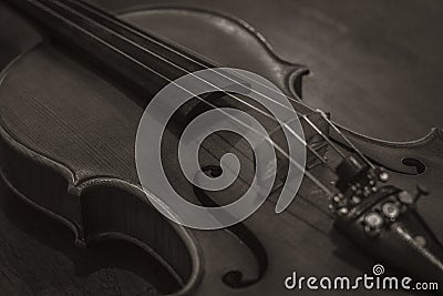 Violin in a sepia color picture Stock Photo