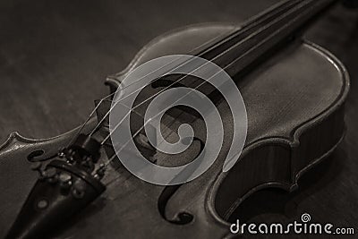 Violin in a sepia color picture Stock Photo