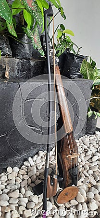 Violin hand made narural wood Stock Photo