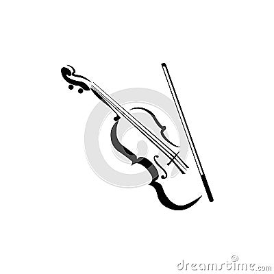 violin icon logo vector design template Vector Illustration