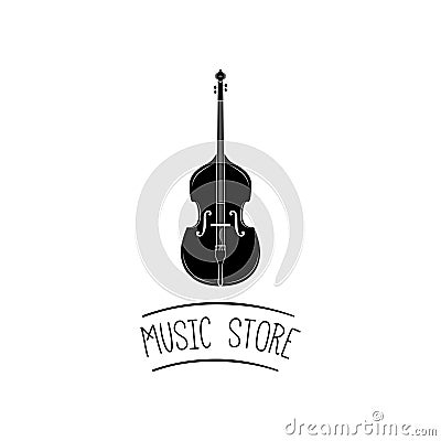 Violin icon. Music store label logo. Musical instrument Symbol. Vector. Vector Illustration