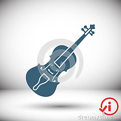 Violin icon stock vector illustration flat design Vector Illustration