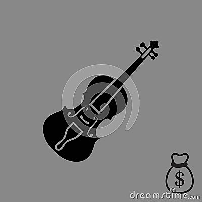 Violin icon stock vector illustration flat design Vector Illustration