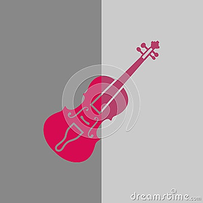 Violin icon stock vector illustration flat design Vector Illustration