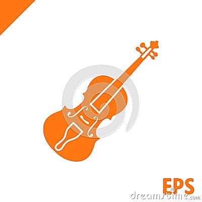 Violin icon stock vector illustration flat design Vector Illustration