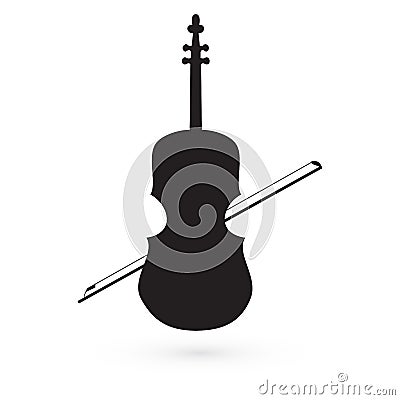 Violin icon vector black image Vector Illustration