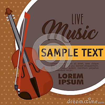 Violin instrument musical icon Vector Illustration