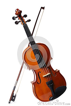 Violin isolated on white background Stock Photo